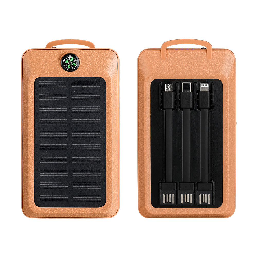 Portable power bank with integrated solar charging technology and multiple USB ports Stornfield