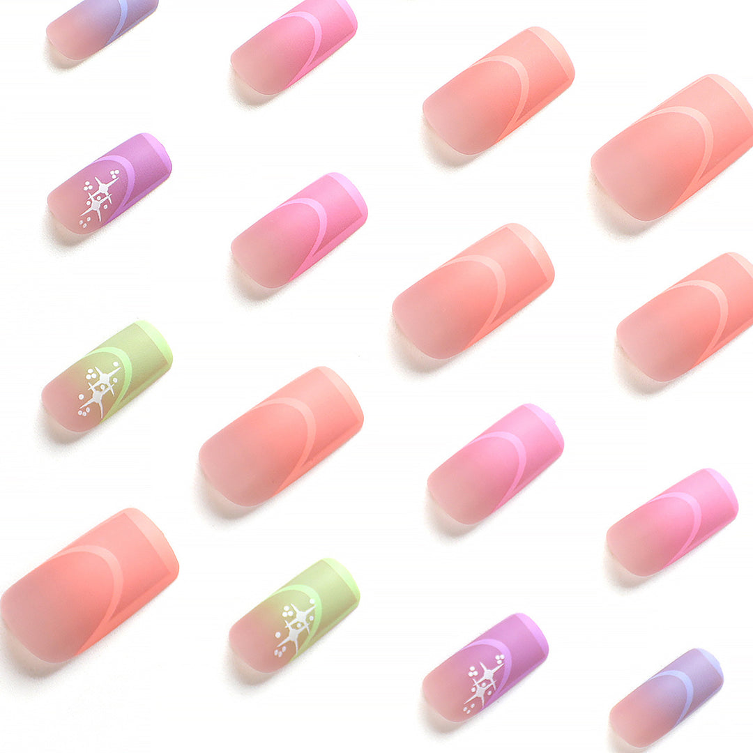 Artful nail extensions in modern design with geometric decorations Stornfield