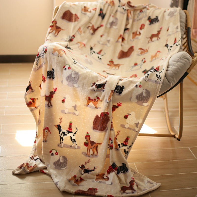 Playful Animal-Themed Plush Throw Blanket