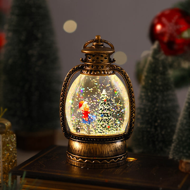Nostalgic Christmas lantern with snowman scene Stornfield