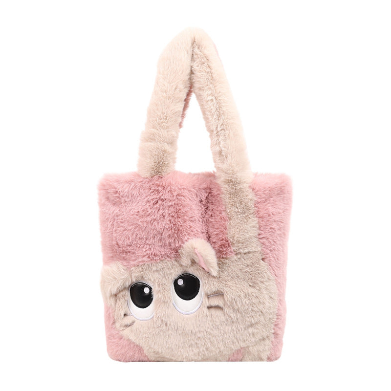 Plush shoulder bag with cat motif Stornfield