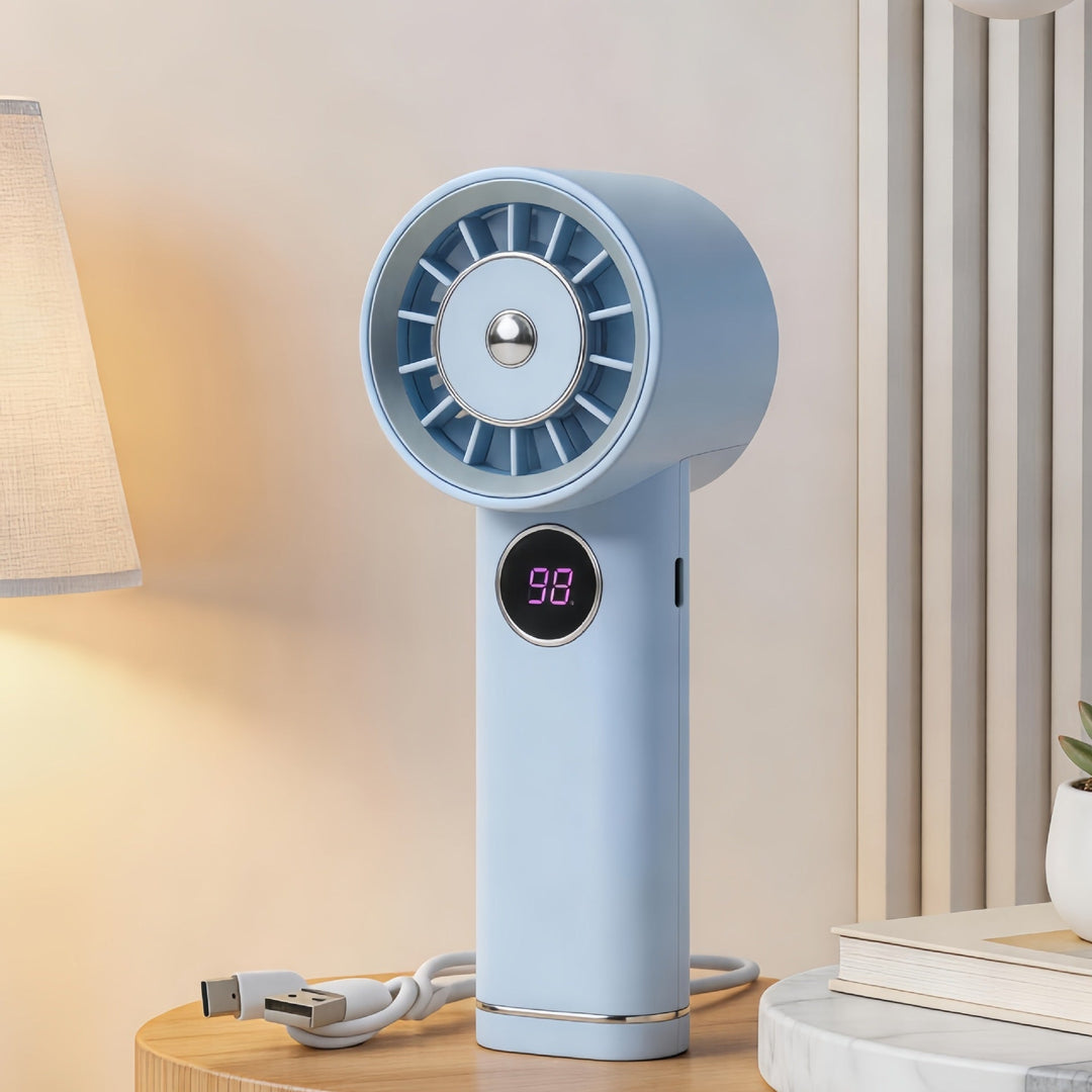 Women Portable Mini Fan with Digital Display Stornfield