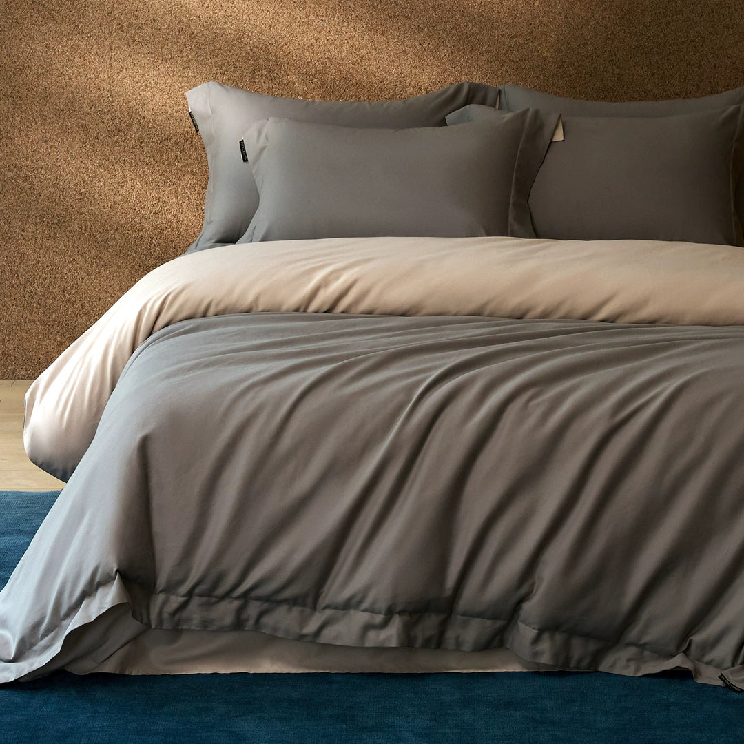 Luxury Reversible Cotton Sateen Duvet Cover Set