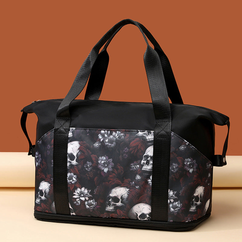 Artistic Skull Print Gym Duffel Bag Stornfield