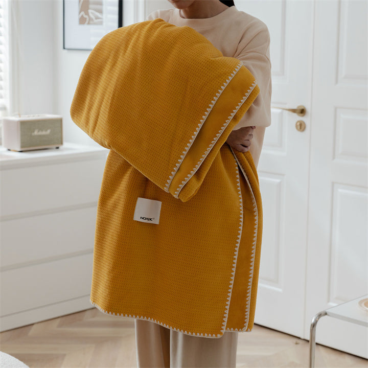 Luxury Waffle-Texture Plush Throw Blanket