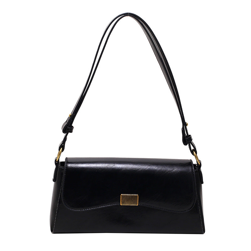 Structured Leather Shoulder Bag