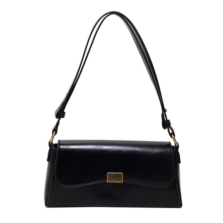 Structured Leather Shoulder Bag