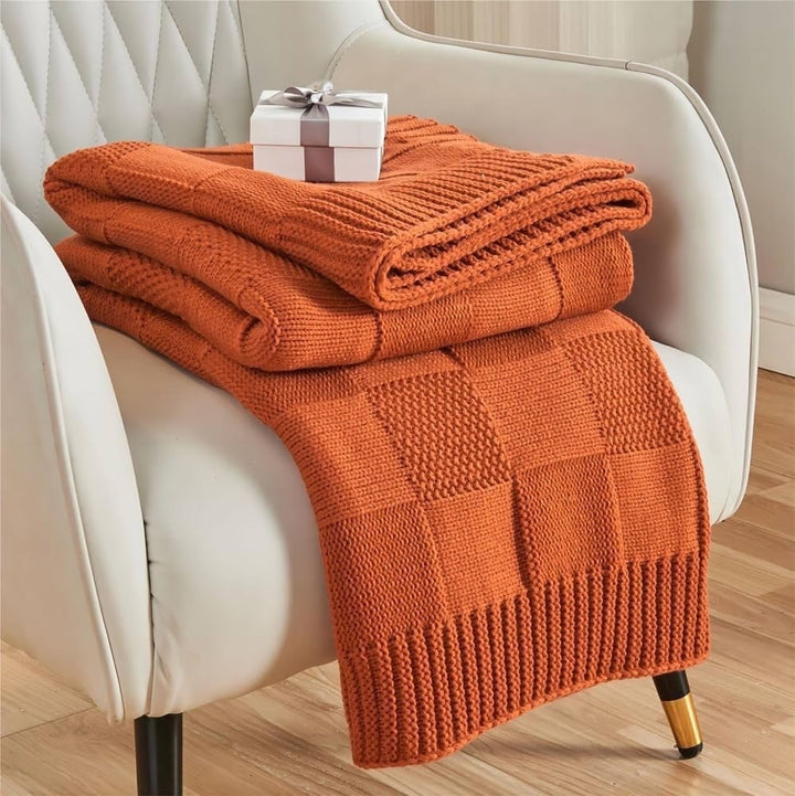Textured Knit Throw Blanket Stornfield