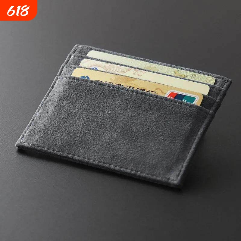 Textured Leather Card Holder Wallet