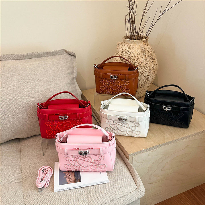 Embossed Heart Detail Handbag