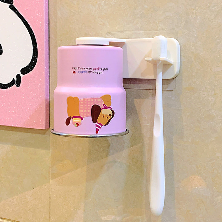 Wall-mounted toothbrush holder with playful animal design Stornfield