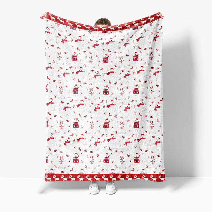 Festive Holiday-Themed Fleece Throw Blanket