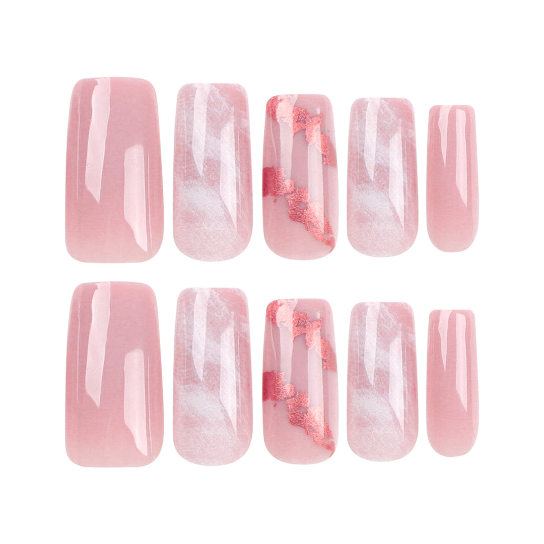 Artistic Nail Extensions with Marbled and Golden Accents Stornfield