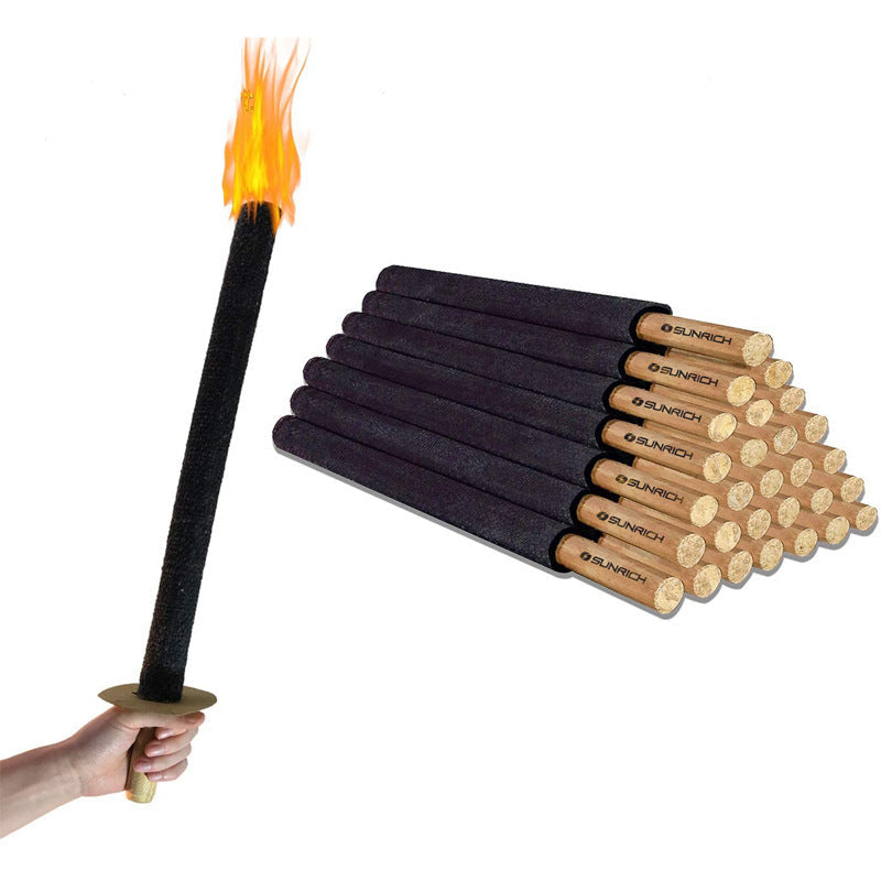long-burning hand torch sticks with wooden handle foam-coated shaft for events and photography Stornfield