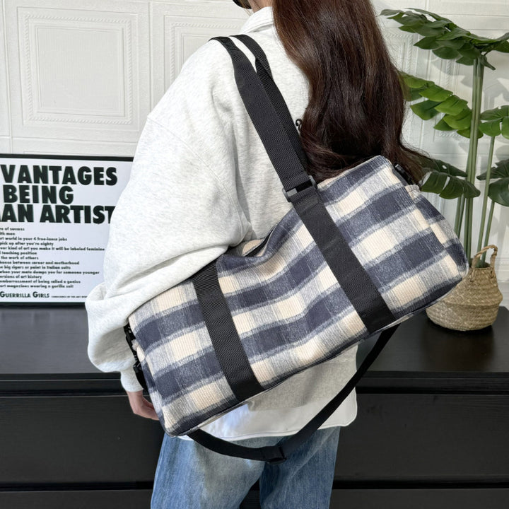 Stylish Checkered Gym Duffle Bag Stornfield