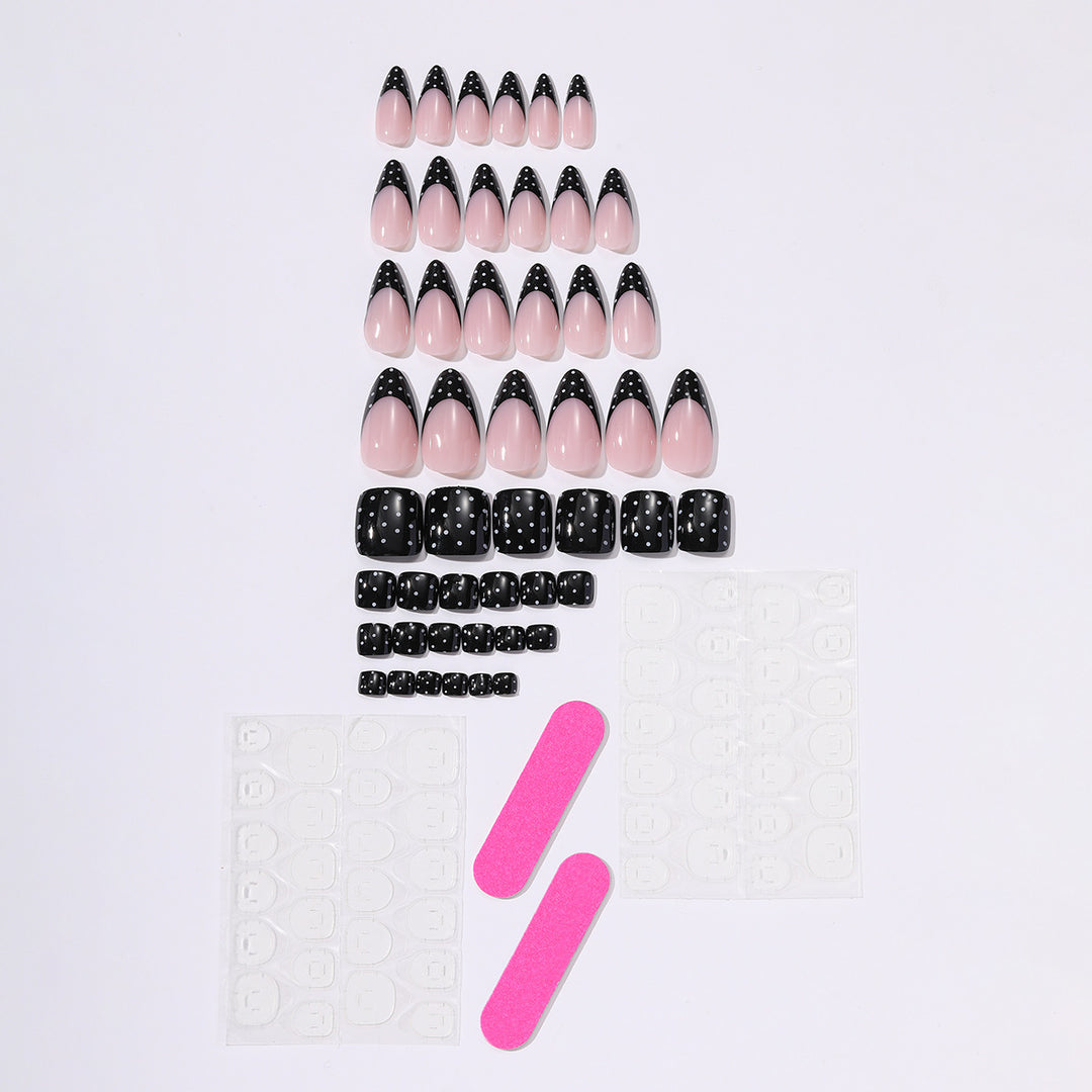 Acrylic nail set with creative tips and elegant embellishments Stornfield