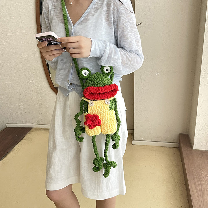 Playful Frog-Themed Crochet Backpack