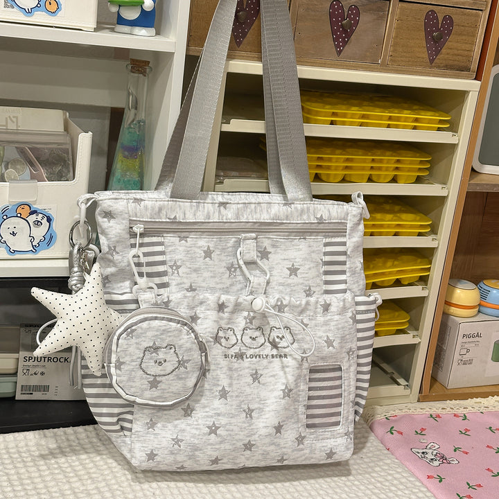 Multi-Pocket Star-Patterned Backpack Stornfield