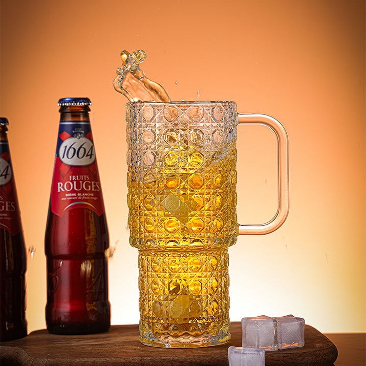 Unisex glass tumbler with textured design by Stornfield