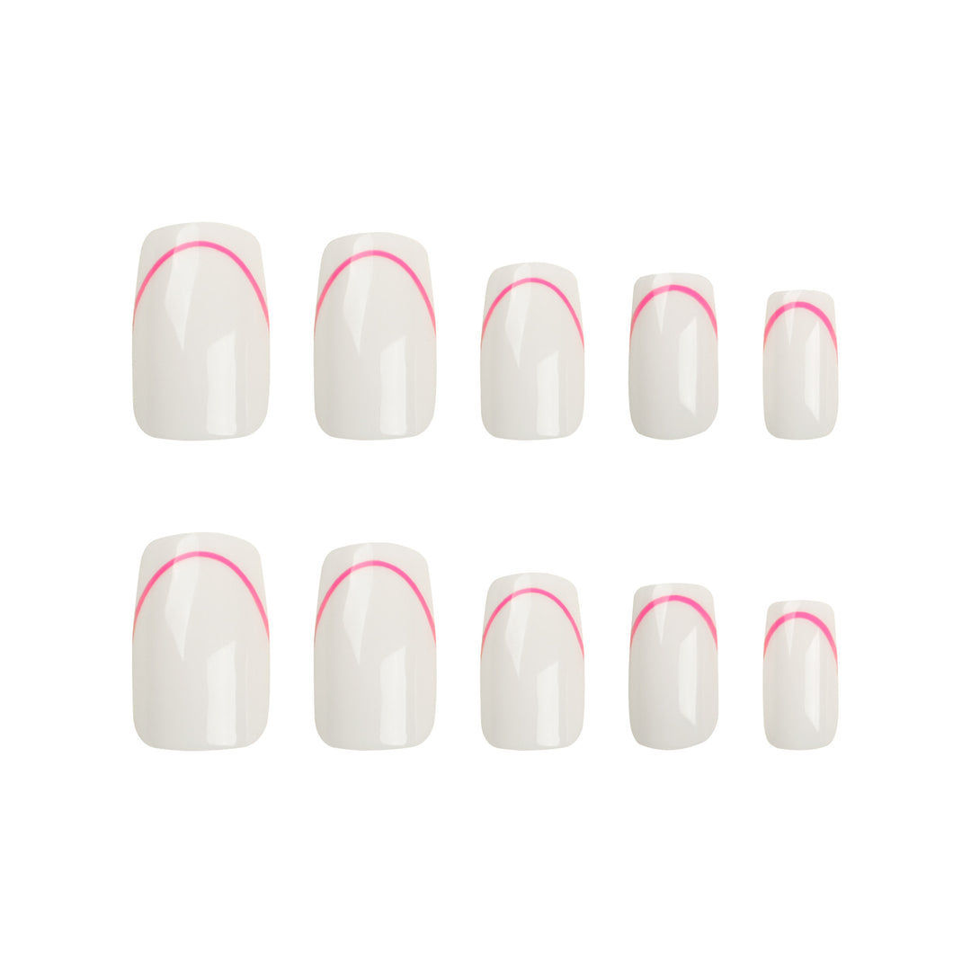 Stylish artificial nails with elegant French tip and modern accents Stornfield