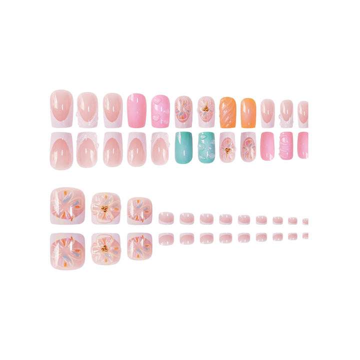 3D Floral Decorative Press-On Nails Set Stornfield