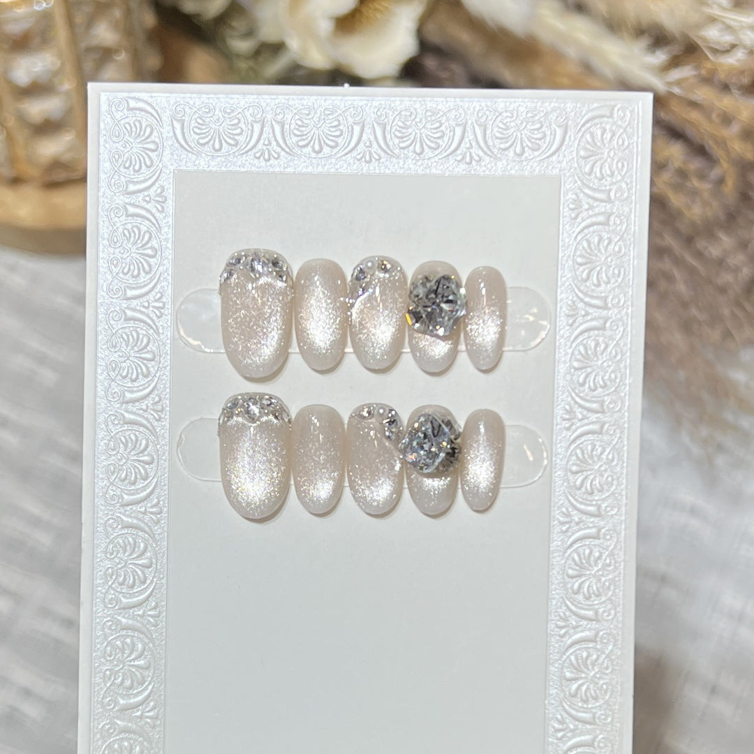 Luxury Gemstone Embellished Press-On Nail Art Stornfield