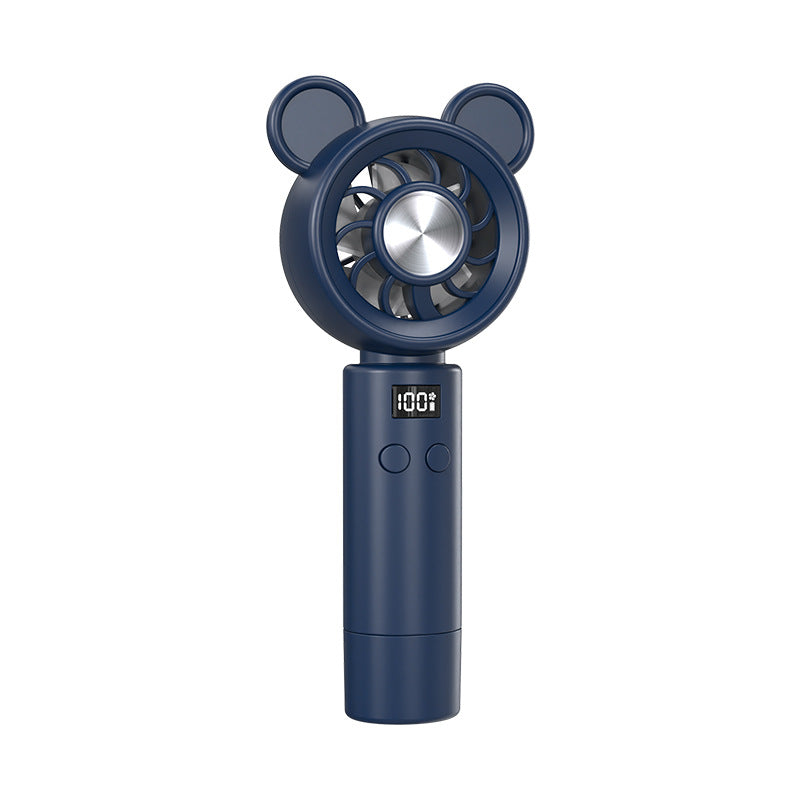 Unisex Portable Hand Fan in Cute Bear Design with Digital Display Stornfield
