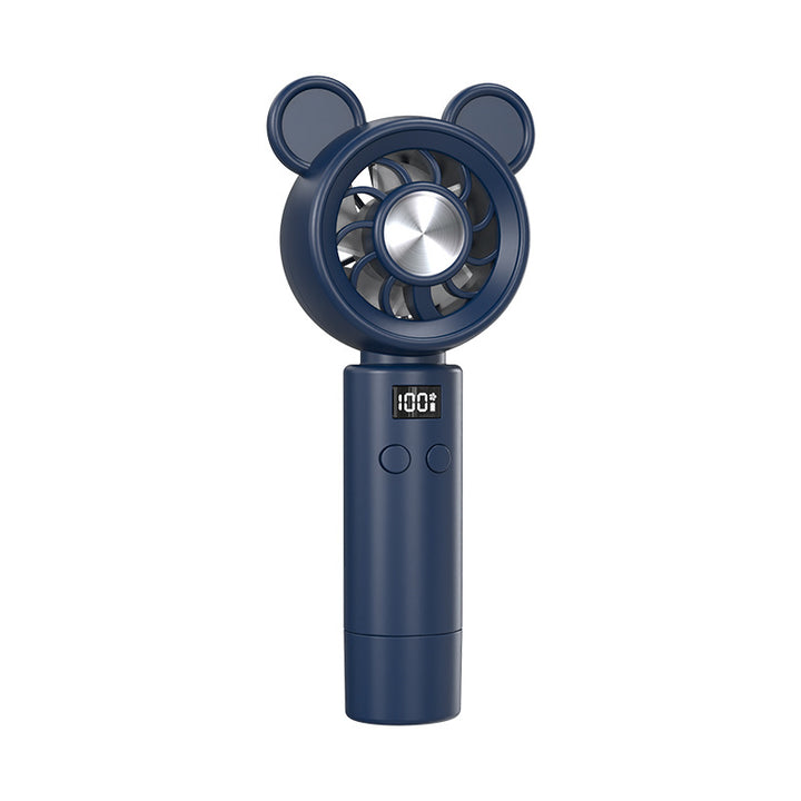Unisex Portable Hand Fan in Cute Bear Design with Digital Display Stornfield