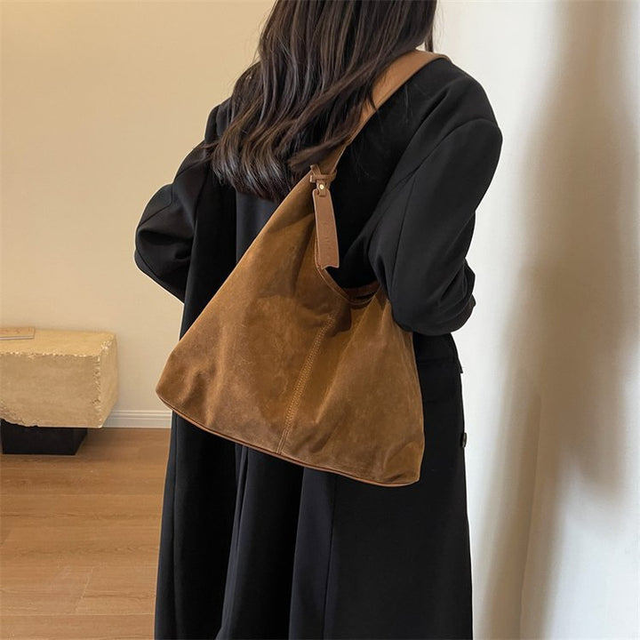 Suede Slouchy Shoulder Bag