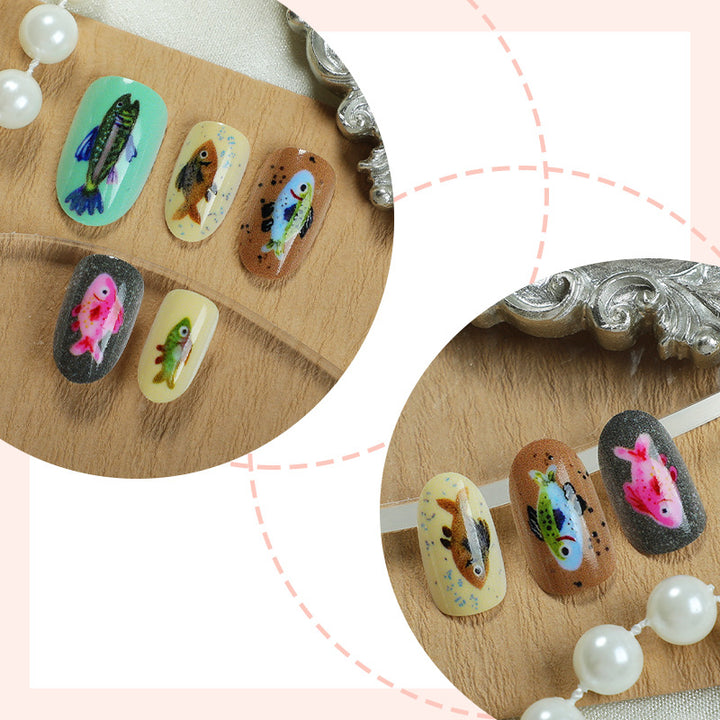Creative Press-On Nail Art Set with Unique Insect Designs Stornfield