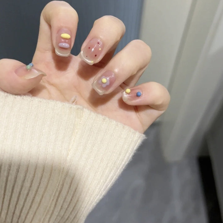Decorative Press-On Nail Art Set with Creative Patterns