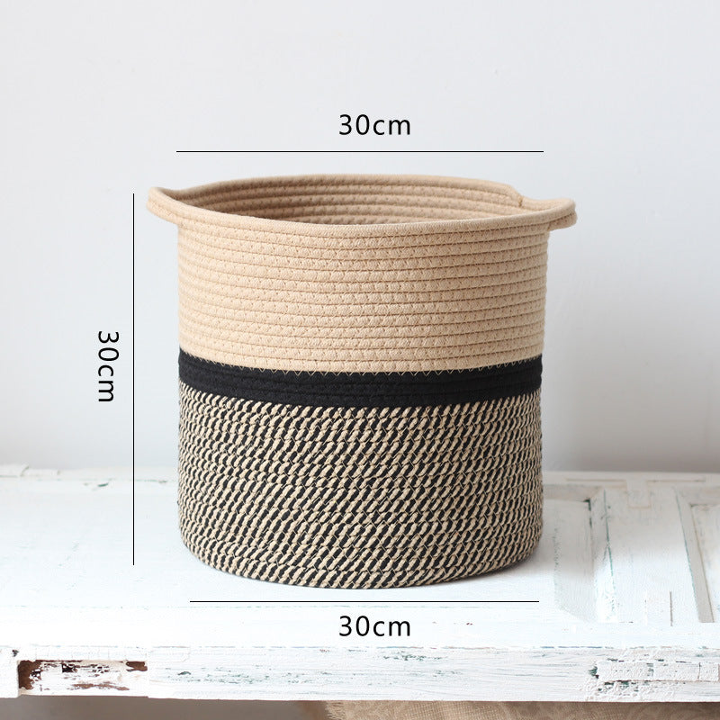 Handcrafted storage basket with handles Stornfield