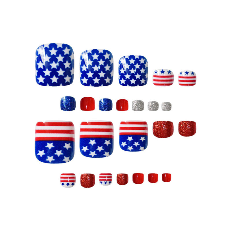 Patriotic Themed Press-On Nail Art Stornfield