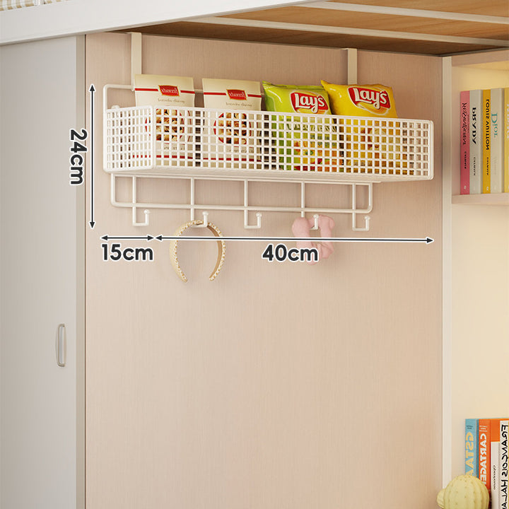 Under-Shelf Double-Tier Ventilated Mesh Hanging Storage Basket for Pantry and Bathroom