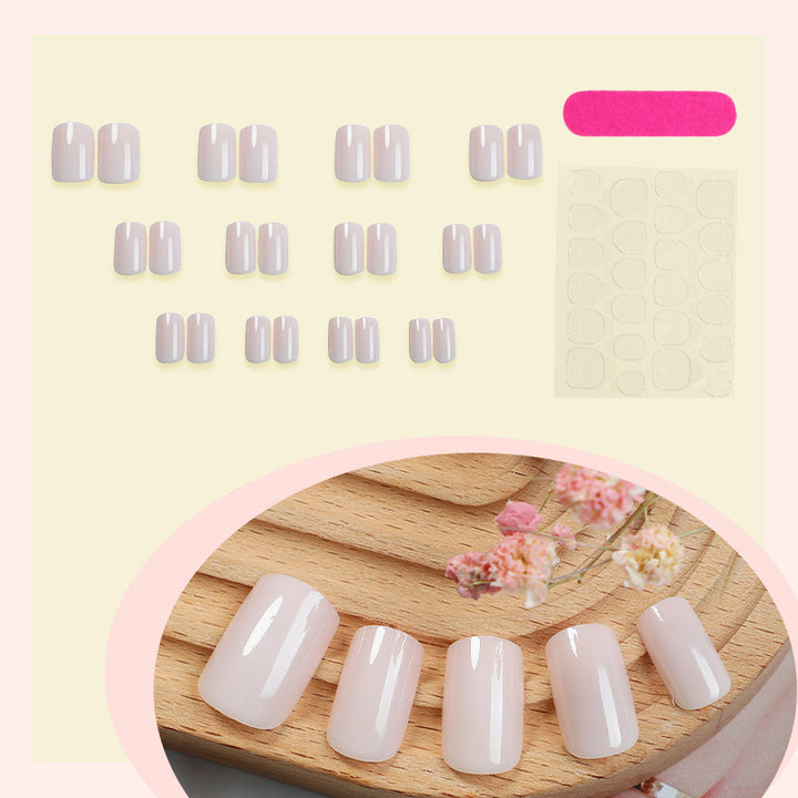 Elegant Press-On Nail Set with Stylish French Tip Design Stornfield