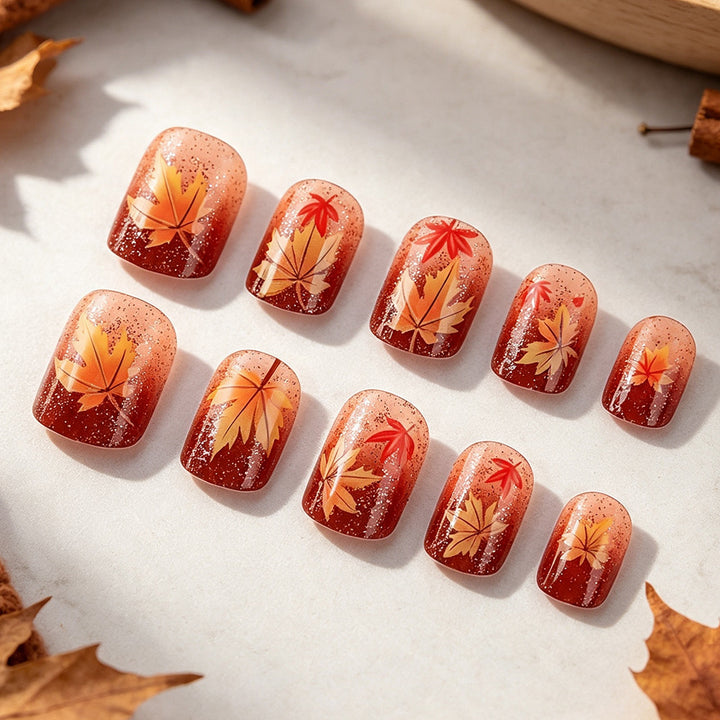 Autumn-Themed Gel Nail Art Stornfield
