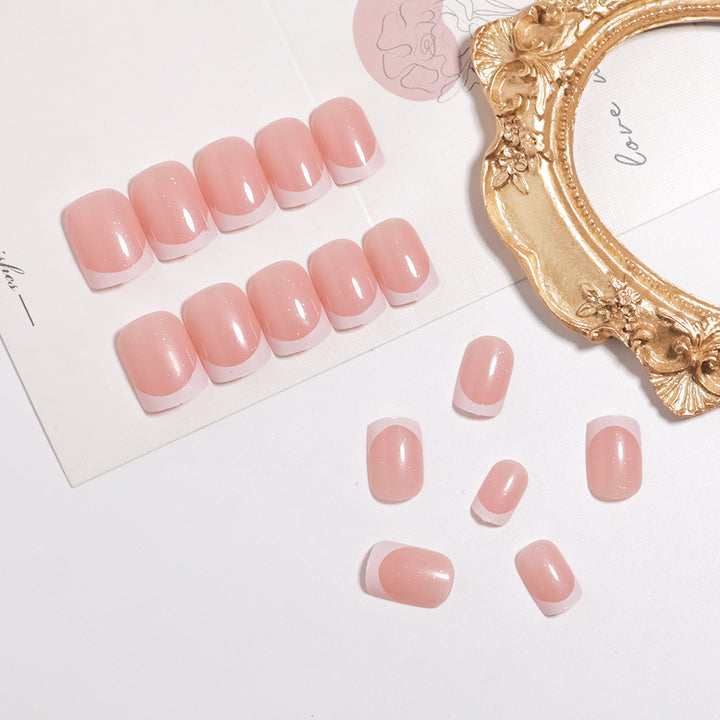 Glossy French Tip Press-On Nails Set Stornfield