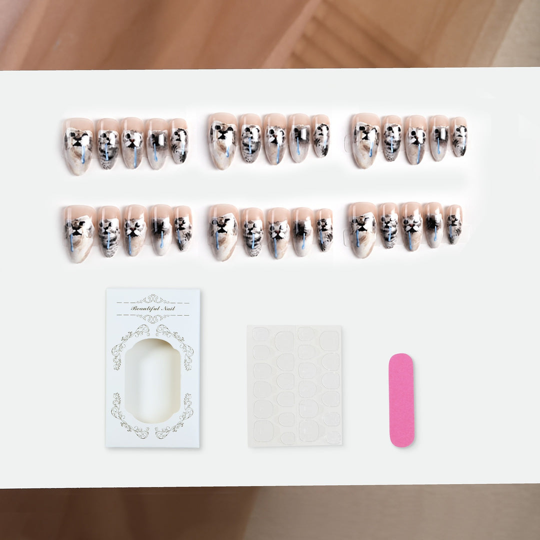 Nail set with elegant floral motifs and plotted designs Stornfield