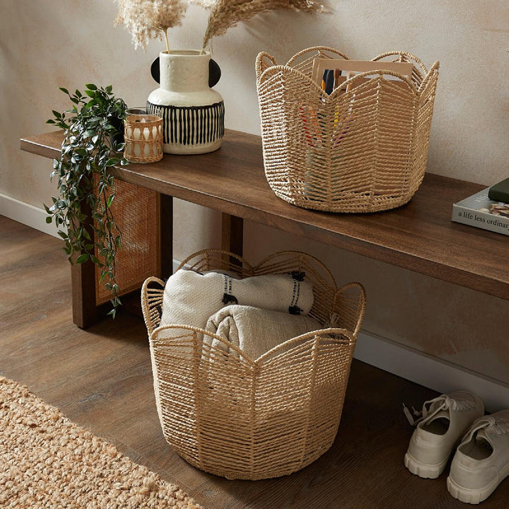 Handcrafted storage basket in leaf design Stornfield
