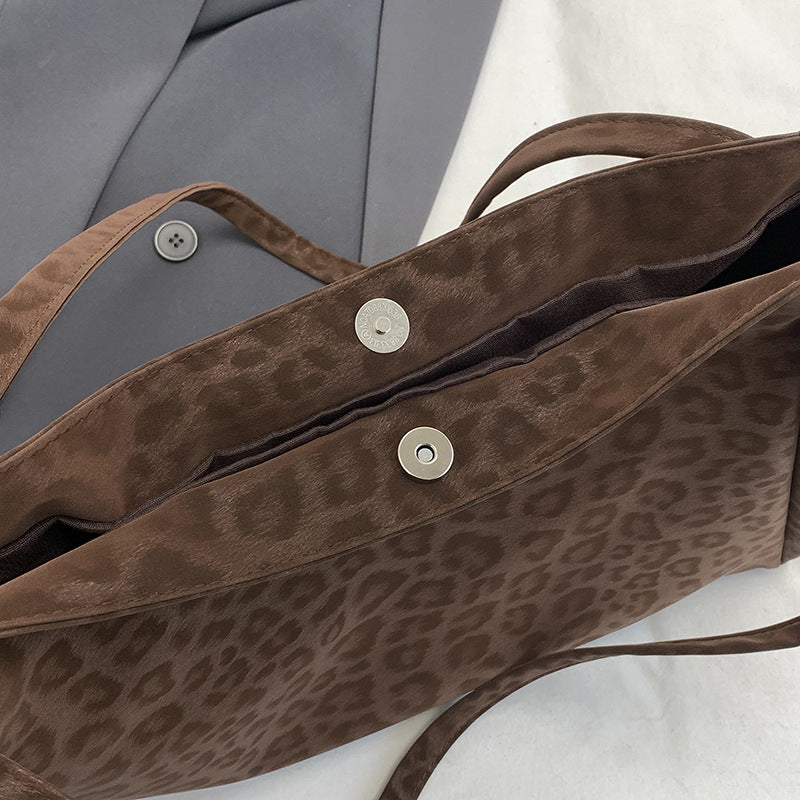 Luxurious Textured Suede Shoulder Tote Bag