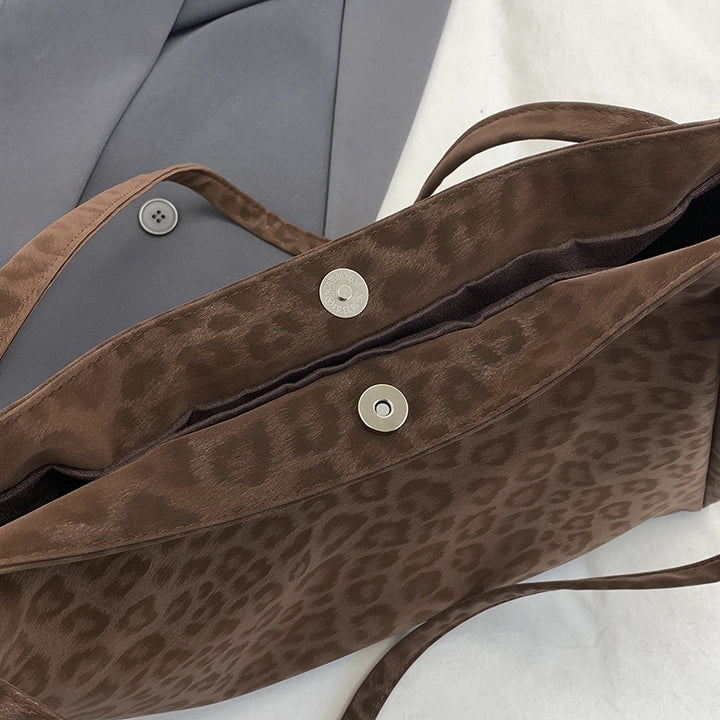 Luxurious Textured Suede Shoulder Tote Bag