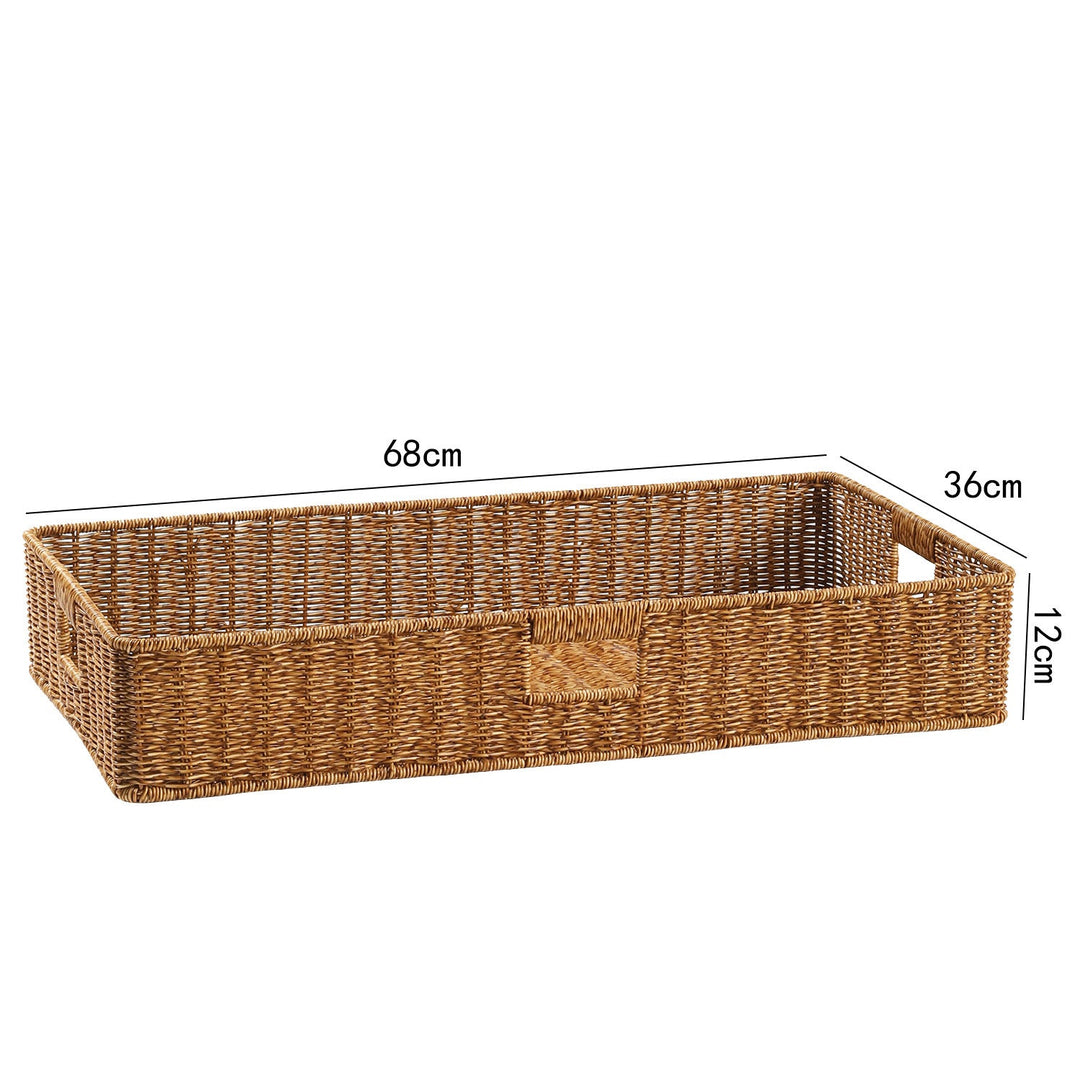 Handwoven Rectangular Storage Basket with Cut-Out Handles Stornfield