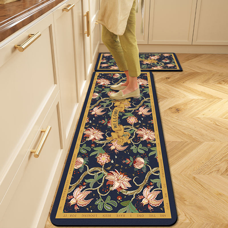 Floral Pattern Kitchen Comfort Mat