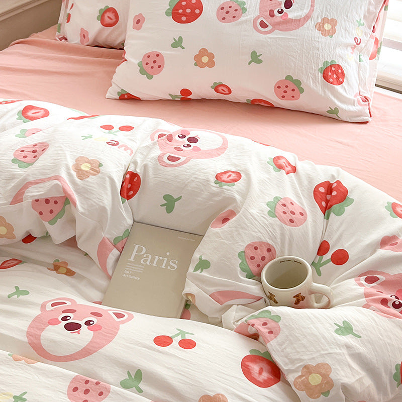 Children's Playful Floral Patterned Bedding Set