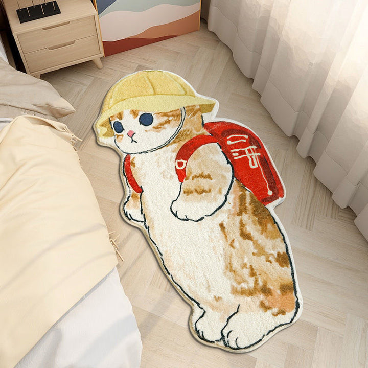Cartoon Cat-Themed Area Rug