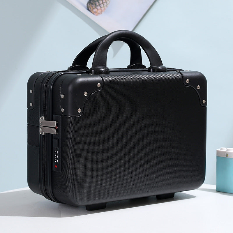 hard-shell vanity carry cosmetic case with reinforced corners and combination lock Stornfield