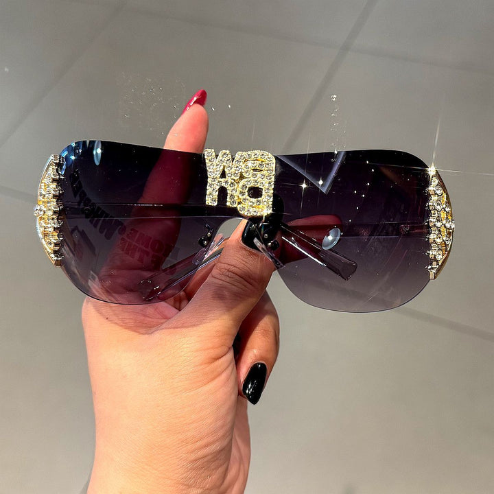 Women's Fashion Oversized Sunglasses with Rhinestone Applications Stornfield