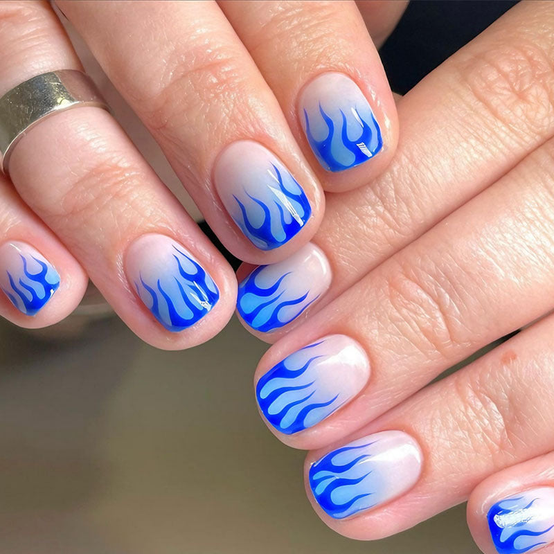 Nail set with creative flame designs Stornfield