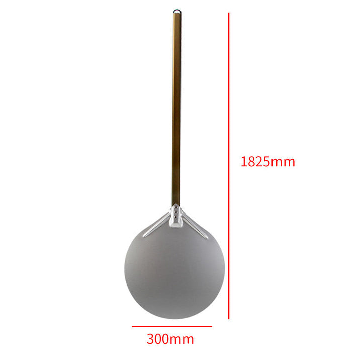long wooden handled round aluminum pizza peel with reinforced neck Stornfield