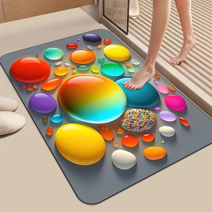 Decorative 3D Pebble Design Bath Mat Stornfield